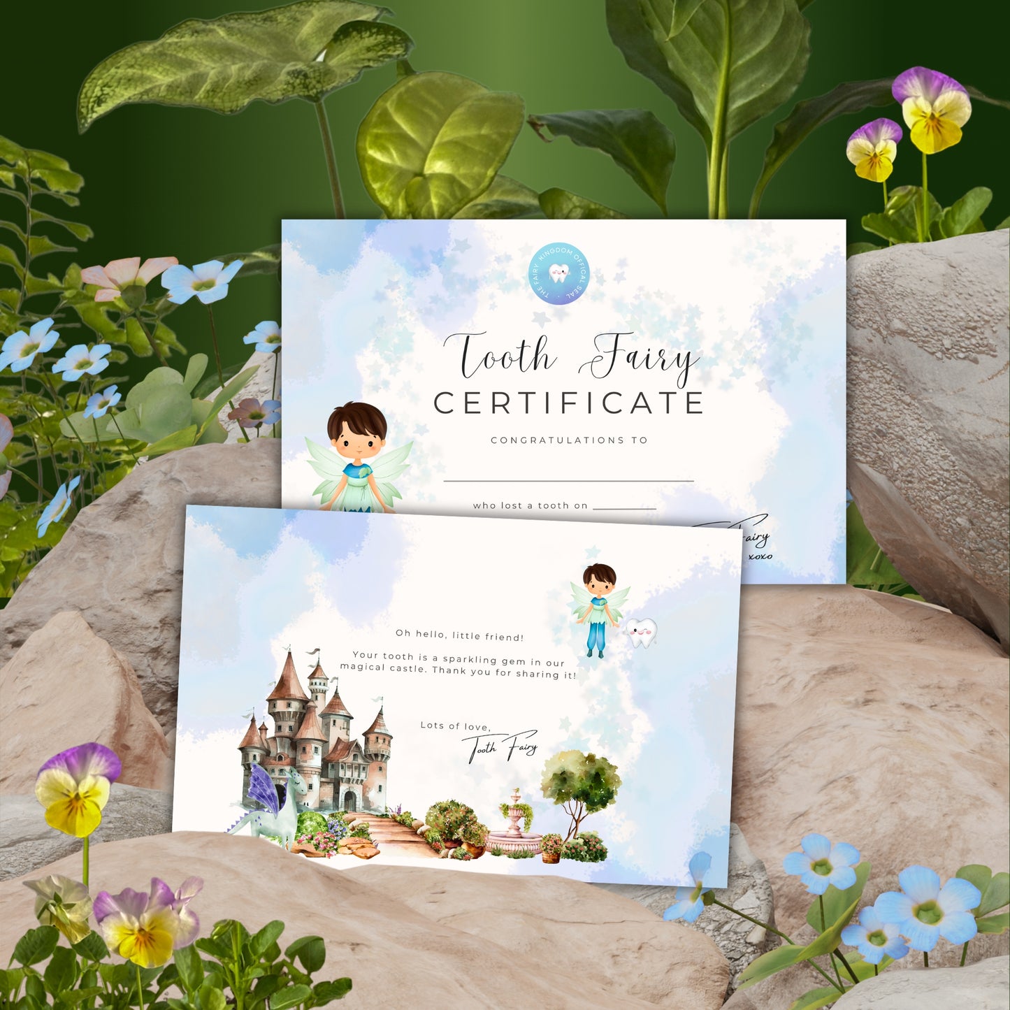 Tooth Fairy Enchanted Card Set in Blue