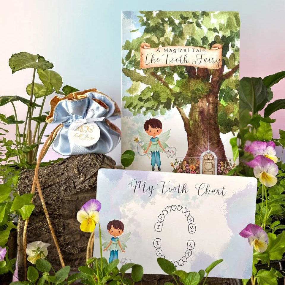 Tooth Fairy Set in Blue Showing Content