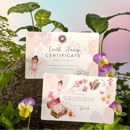 Tooth Fairy Set in Pink Each Side of Certificate 1